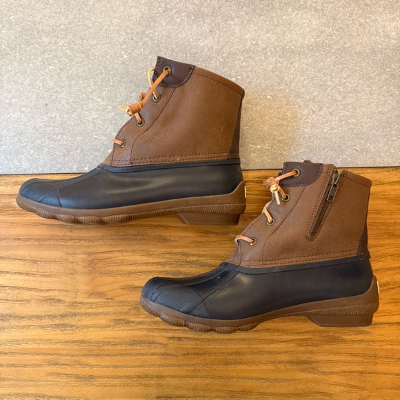 Sperry Top-Sider Saltwater Duck Boots Brown & Navy Blue Women’s Size 8M - Picture 8 of 12
